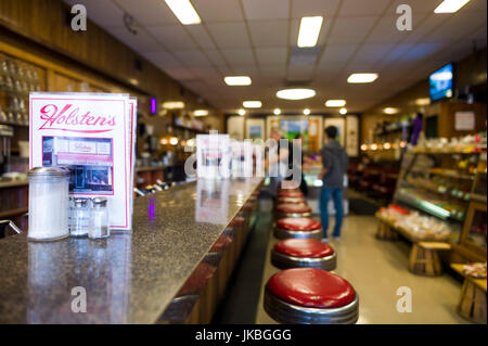 Stati Uniti d'America, New Jersey, Bloomfield, Holstens Gelateria, posizione finale utilizzato per l'ultimo episodio della Soprani serie TV, interno Foto Stock