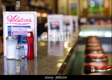 Stati Uniti d'America, New Jersey, Bloomfield, Holstens Gelateria, posizione finale utilizzato per l'ultimo episodio della Soprani serie TV, interno Foto Stock