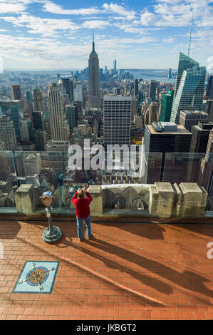 Stati Uniti d'America, New York New York City, Manhattan vista dalla cima della Roccia 30 viewning Platform Foto Stock