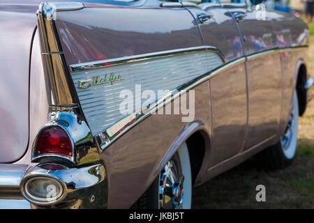 Stati Uniti d'America, Massachusetts, Gloucester, Antique Car Show, 1957 Chevy BEL-AIR Foto Stock