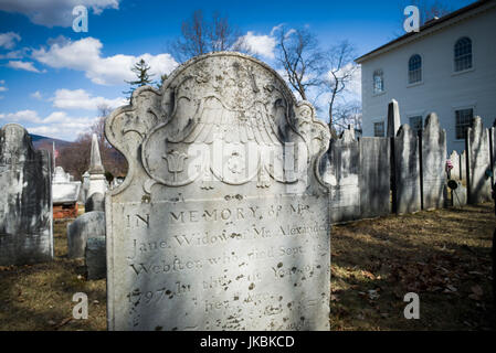 Stati Uniti d'America, Bennington, vecchi prima chiesa di Massa di seppellimento Foto Stock