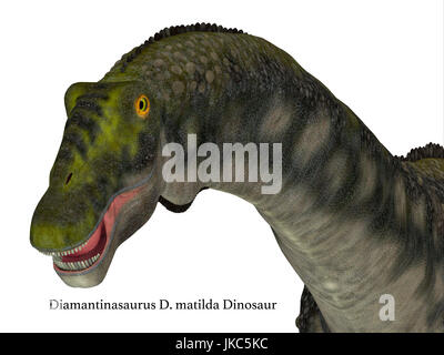 Diamantinasaurus era un erbivoro sauropod dinosaur che ha vissuto in Australia durante il Cretacico. Foto Stock