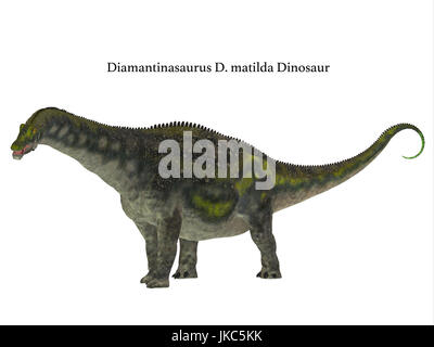 Diamantinasaurus era un erbivoro sauropod dinosaur che ha vissuto in Australia durante il Cretacico. Foto Stock