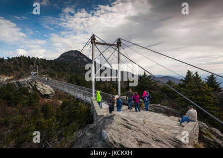 Stati Uniti d'America, North Carolina, nonno Mountain State Park, il ponte oscillante Foto Stock