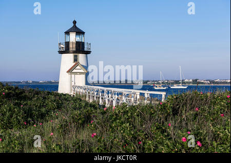 Brant Point Lighthouse su Nantucket Island, Massachusetts, STATI UNITI D'AMERICA. Foto Stock