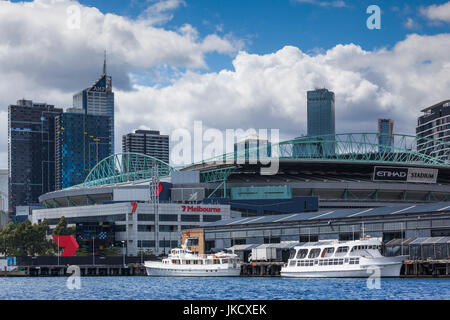 Australia, Victoria, VIC, Melbourne, Docklands, sul Porto Victoria Harbour Town, Complesso Etihad Stadium Foto Stock