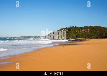 Turrimetta spiaggia vicino Warriewood, uno di Sydney spiagge settentrionali, Nuovo Galles del Sud, Australia Foto Stock