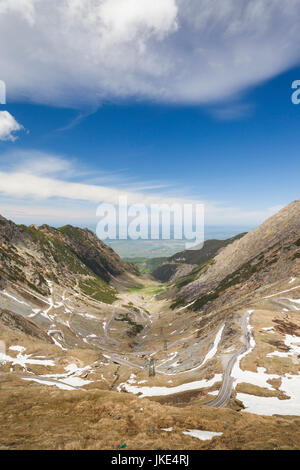 La Romania, Transilvania, la Transfagarasan Road, Romania i livelli più elevati di strada, vista in elevazione Foto Stock