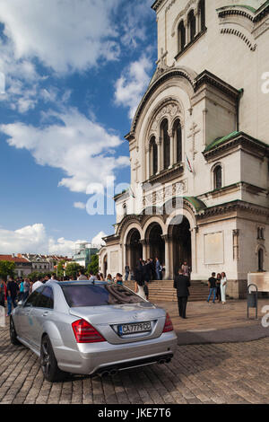 La Bulgaria, Sofia, Ploshtad Alexander Nevski Square, Aleksander Nevski Chiesa Foto Stock