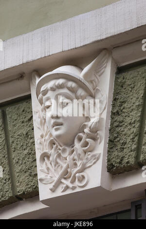 La Bulgaria, Sofia Downtown Jugendstil i dettagli di costruzione Foto Stock