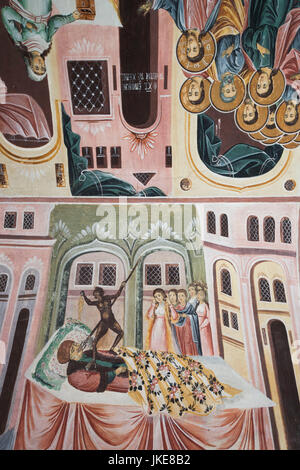 La Bulgaria, montagne meridionali, Bachkovo, Monastero di Bachkovo, Bulgaria della seconda più grande monastero, affreschi della chiesa Foto Stock