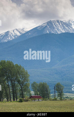 La Bulgaria, montagne meridionali, Bansko, ski resort, paesaggio con montagne Pirin Foto Stock