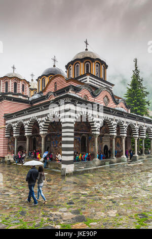 La Bulgaria, sud della montagna Rila, il Monastero di Rila, esterna Foto Stock