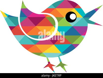 Un colorato uccello astratto che può essere usato come un'icona, logo, immagine o decorazione per bambini e adulti Illustrazione Vettoriale