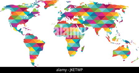 Colorata mappa del mondo Illustrazione Vettoriale