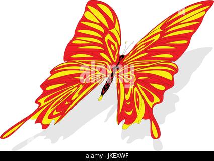 Disegnato a mano zentangle butterfly lo stile per il libro da colorare, shirt design o tatuaggio Illustrazione Vettoriale