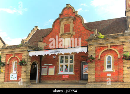 Stazione ferroviaria stazione ferroviaria Edificio, Stowmarket, Suffolk, Inghilterra, Regno Unito 1846 architetto Federico Barnes Foto Stock