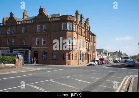 The Royal Bank of Scotland troon branch nell'angolo di ayr st e accademia st troon Ayrshire in Scozia Foto Stock