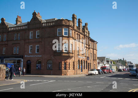 The Royal Bank of Scotland troon branch nell'angolo di ayr st e accademia st troon Ayrshire in Scozia Foto Stock