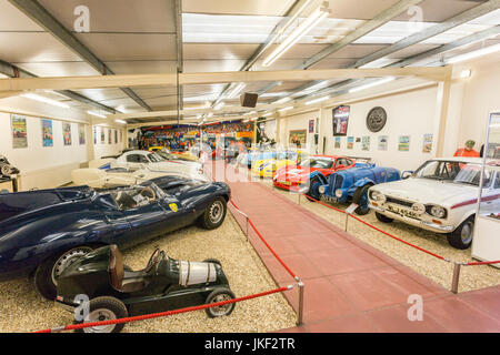 La sala del Motor Sport in Haynes International Motor Museum, Sparkford, Somerset, Inghilterra, Regno Unito Foto Stock