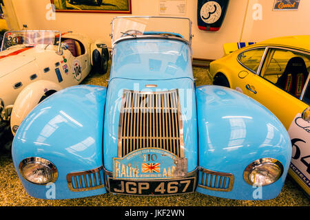 Un 1947 Allard K1 nella sala del Motor Sport a la Haynes International Motor Museum, Sparkford, Somerset, Inghilterra, Regno Unito Foto Stock