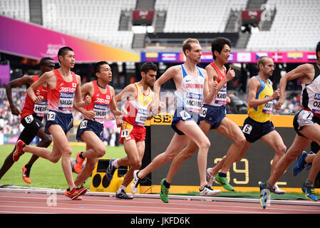 5000m T20 con l'atleta britannico Steve Morris quinto ai World Para Athletics Championships di Londra, Regno Unito Foto Stock