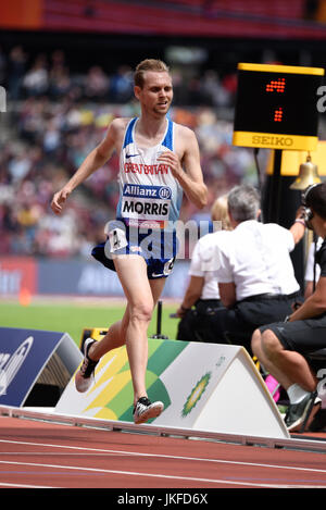 5000m T20 con l'atleta britannico Steve Morris quinto ai World Para Athletics Championships di Londra, Regno Unito Foto Stock