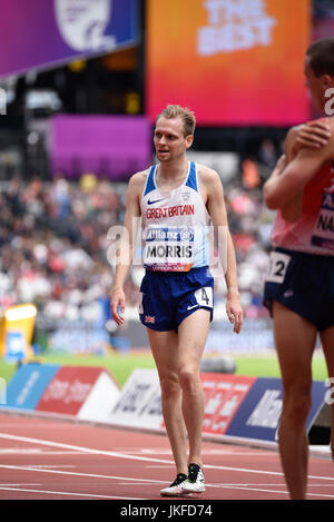 5000m T20 con l'atleta britannico Steve Morris quinto ai World Para Athletics Championships di Londra, Regno Unito Foto Stock