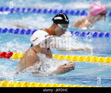 Budapest, Ungheria. 23 Luglio, 2017. Katinka Hosszu di Ungheria compete durante le donne 200m singoli medley calore di nuoto a XVII FINA Aquatics Campionati del mondo tenutasi a Budapest, Ungheria, il 23 luglio 2017. Katinka Hosszu avanzate per la semifinale con 2 minuti e secondi 07.49. Credito: Ding Xu/Xinhua/Alamy Live News Foto Stock