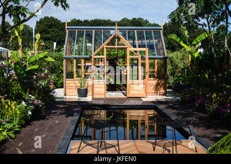 Tatton, Cheshire, Regno Unito, 23 luglio 2017, Gabrielle cenere casa verde giardino alla RHS Tatton flower show, Credito: Athina Inghilterra/Alamy Live News Foto Stock