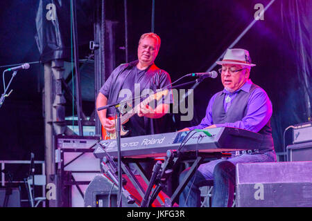 Vancouver, Canada. 22 Luglio, 2017. Portiere di Murray suona presso il tamburo è chiamando Festival, Canada 150+ event, Larwill Park, Vancouver, British Columbia, Canada. Credito: Michael Wheatley/Alamy Live News Foto Stock