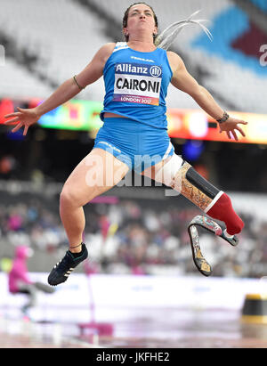 Londra Inghilterra - Luglio 23, 2017: Martina Caironi (ITA) in Donne Salto in alto T42 durante il mondo Para Atletica Londra 2017 a Londra Stadium di domenica. Credito: Taka Wu/Alamy Live News Foto Stock