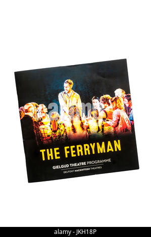 Programma per il 2017 Royal Court produzione del traghettatore di anime da Jez Butterworth al Gielgud Theatre. Foto Stock