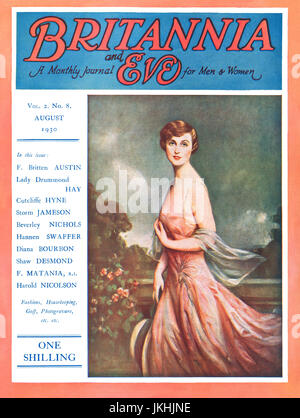 Coperchio anteriore della Britannia & Eve magazine per il mese di agosto 1930. Foto Stock