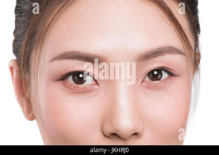 Gli occhi di donna faccia naso close-up studio Foto Stock