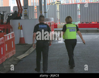 Portsmouth,Hampshire Mercoledì 11 Luglio 2017 Wightlink hanno sospeso il servizio di traghetto tra Portsmouth e l'Isola di Wight questo pomeriggio follo Foto Stock