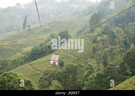 DARJEELING, India - 27 novembre 2016: Il Darjeeling Teleferica è una teleferica nella città di Darjeeling nello stato indiano del Bengala Occidentale Foto Stock