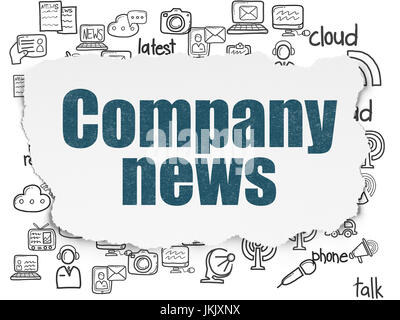 News concept: Azienda News sulla carta strappata sfondo Foto Stock