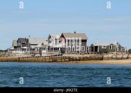 Sabbia Colonia collo cottages, Cape Cod, Massachusetts, Stati Uniti, Nord America. Foto Stock