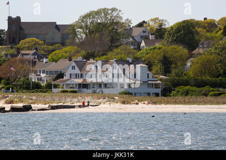 Una vista del Kennedy composto da acqua e di Cape Cod, Massachusetts, Stati Uniti, America del Nord Foto Stock