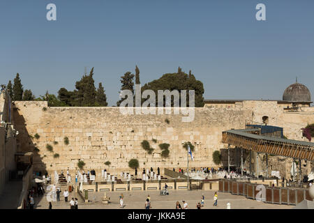 Chiudere fino sulla parete occidentale chiamato anche il Muro del Pianto a Gerusalemme, Israele Foto Stock