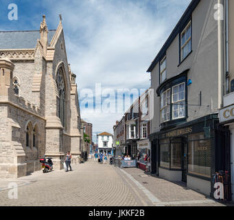 Le strade e i vicoli di Newport sull'Isola di Wight, Regno Unito Foto Stock