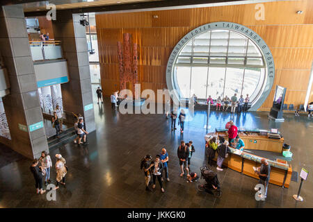 All'interno il Museo della Nuova Zelanda Te Papa Tongarewa, Wellington, Nuova Zelanda Foto Stock