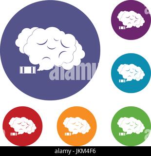 Gas lacrimogeni set di icone Illustrazione Vettoriale