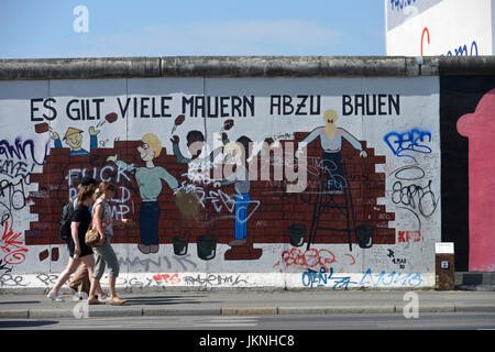 La East Side Gallery, M?hlenstrasse, Friedrich di grove, Berlino, Germania, Muehlenstrasse, Friedrichshain, Deutschland Foto Stock