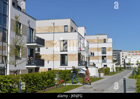 Nuovi edifici, Tegeler Harbour, Tegeler isola, Tegel, villaggio Reinicken, Berlino, Germania, Neubauten, Tegeler Hafen, Tegeler Insel, Reinickendorf, DEU Foto Stock