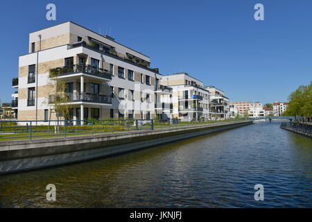 Nuovi edifici, Tegeler Harbour, Tegeler isola, Tegel, villaggio Reinicken, Berlino, Germania, Neubauten, Tegeler Hafen, Tegeler Insel, Reinickendorf, DEU Foto Stock