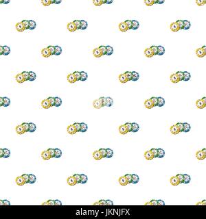 Colorate gettoni casino pattern seamless ripetere in stile cartoon illustrazione vettoriale Illustrazione Vettoriale