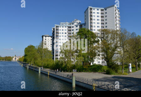 Casa di abitazione, Greenwichpromenade, lago Tegeler, Tegel, villaggio Reinicken, Berlino, Germania, Wohnhaus, Tegeler See, Reinickendorf, Deutschland Foto Stock