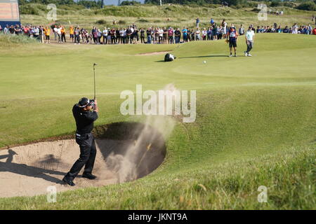 Southport, Merseyside, Regno Unito. 22 Luglio, 2017. Hideki Matsuyama (JPN) Golf : Hideki Matsuyama del Giappone il quindicesimo foro durante il terzo round della 146British Open di Golf presso il Royal Birkdale Golf Club di Southport, Merseyside England . Credito: Koji Aoki AFLO/sport/Alamy Live News Foto Stock